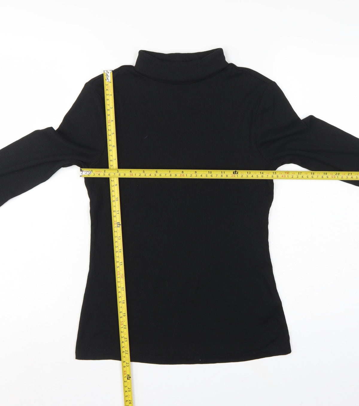 Next Women Black S Roll Neck Long Sleeve Stretch Basic Top