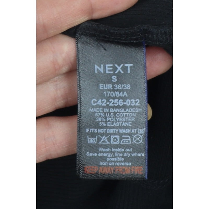 Next Women Black S Roll Neck Long Sleeve Stretch Basic Top