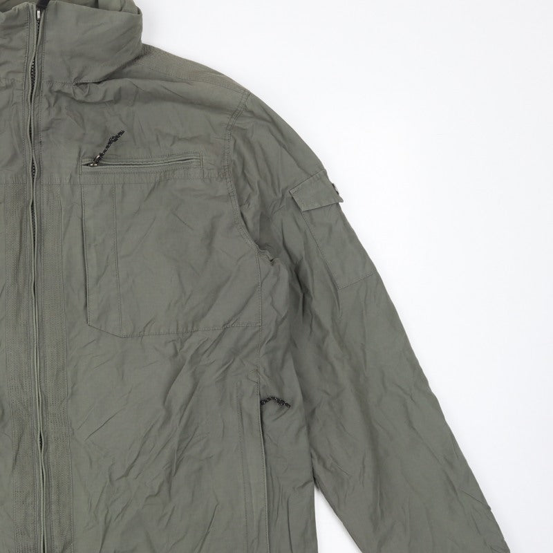 Marks & Spencer Men's Khaki L Military Jacket Full Zip Lined