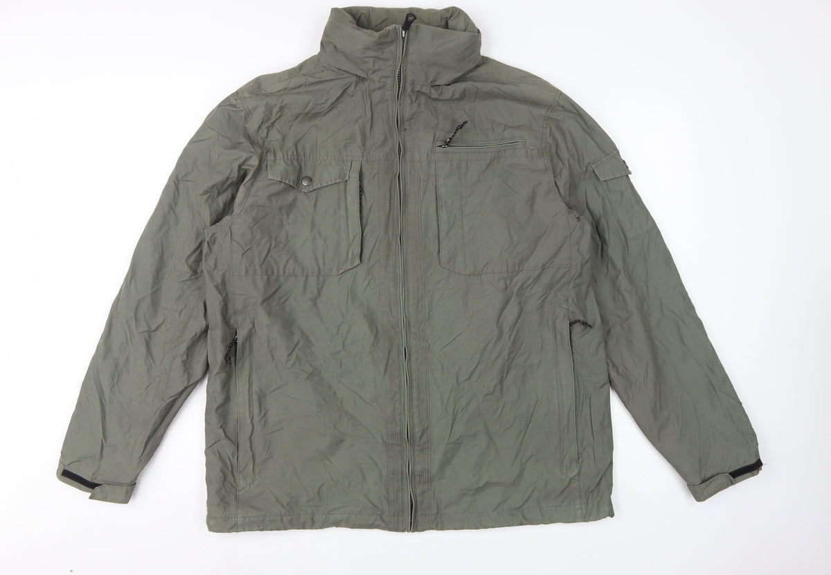 Marks & Spencer Men's Khaki L Military Jacket Full Zip Lined