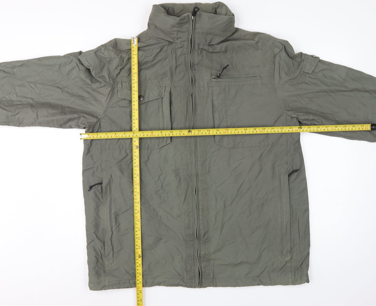 Marks & Spencer Men's Khaki L Military Jacket Full Zip Lined