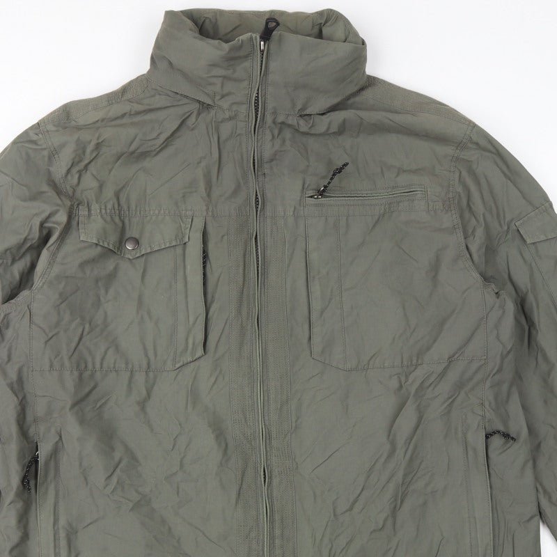 Marks & Spencer Men's Khaki L Military Jacket Full Zip Lined