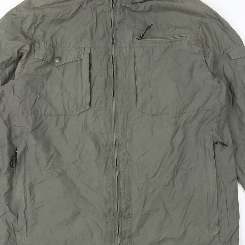 Marks & Spencer Men's Khaki L Military Jacket Full Zip Lined