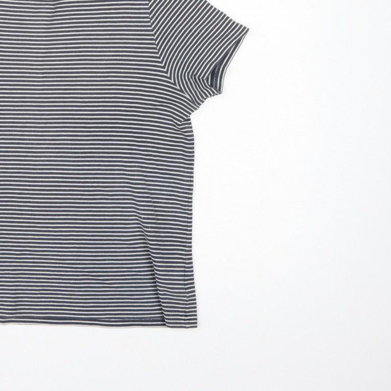 Next Women Blue UK 14 Striped Basic Jersey T-Shirt Short Sleeve