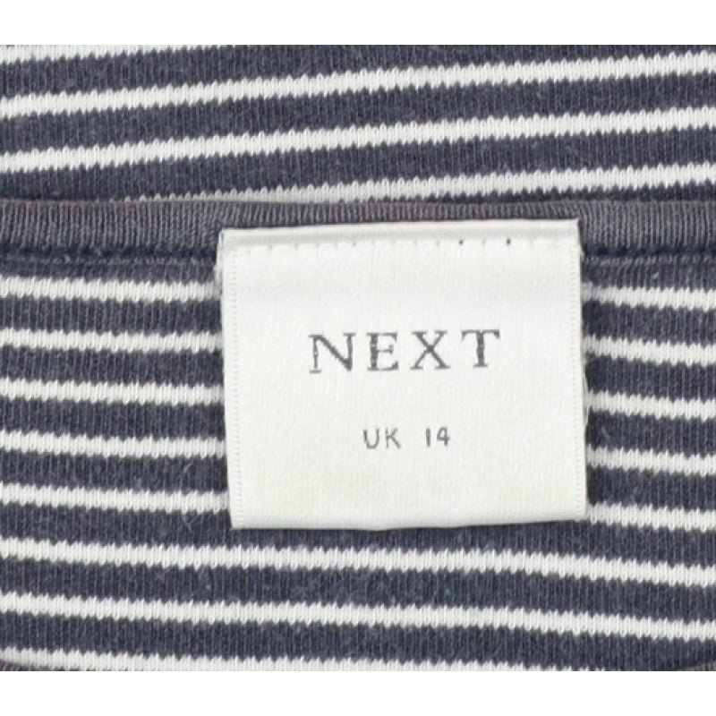Next Women Blue UK 14 Striped Basic Jersey T-Shirt Short Sleeve