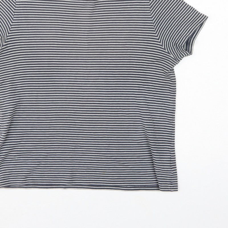 Next Women Blue UK 14 Striped Basic Jersey T-Shirt Short Sleeve
