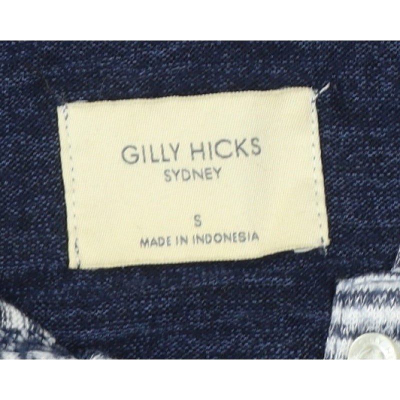 Gilly Hicks Women’s Blue S Hooded Henley Sweatshirt Striped