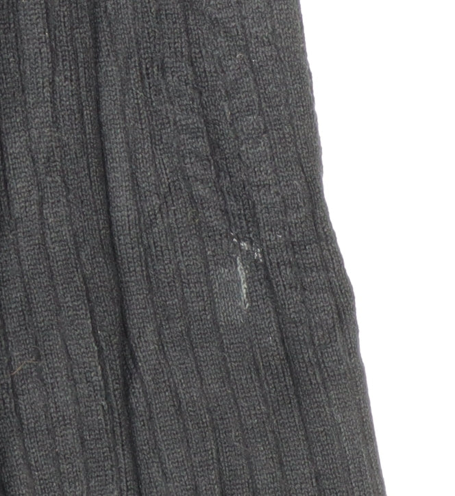 New Look Women’s Black UK 8 Ribbed V-Neck Button Cardigan