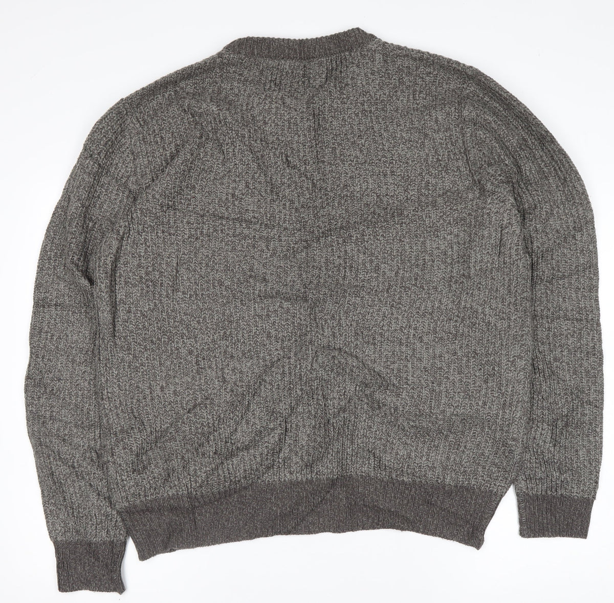 Headland Premium Men’s Grey XL Chunky Knit Crew Neck Pullover Jumper