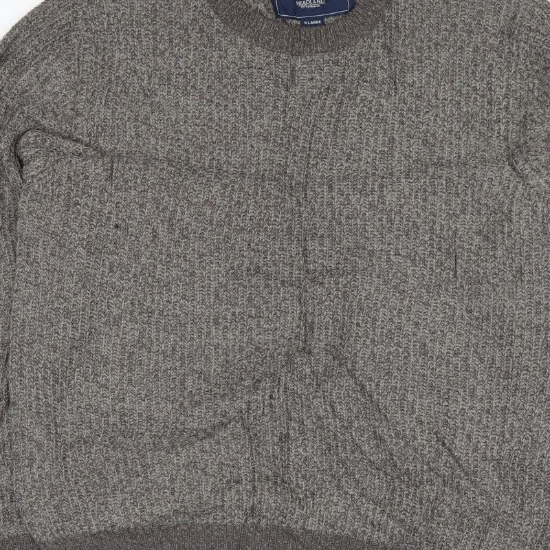 Headland Premium Men’s Grey XL Chunky Knit Crew Neck Pullover Jumper