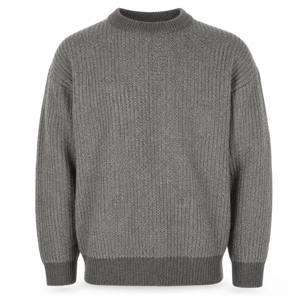 Headland Premium Men’s Grey XL Chunky Knit Crew Neck Pullover Jumper