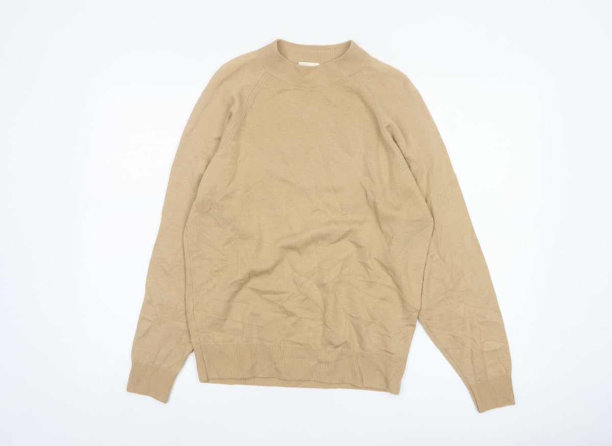 First Avenue Classics Women’s Beige Wool Mock Neck Jumper UK 12
