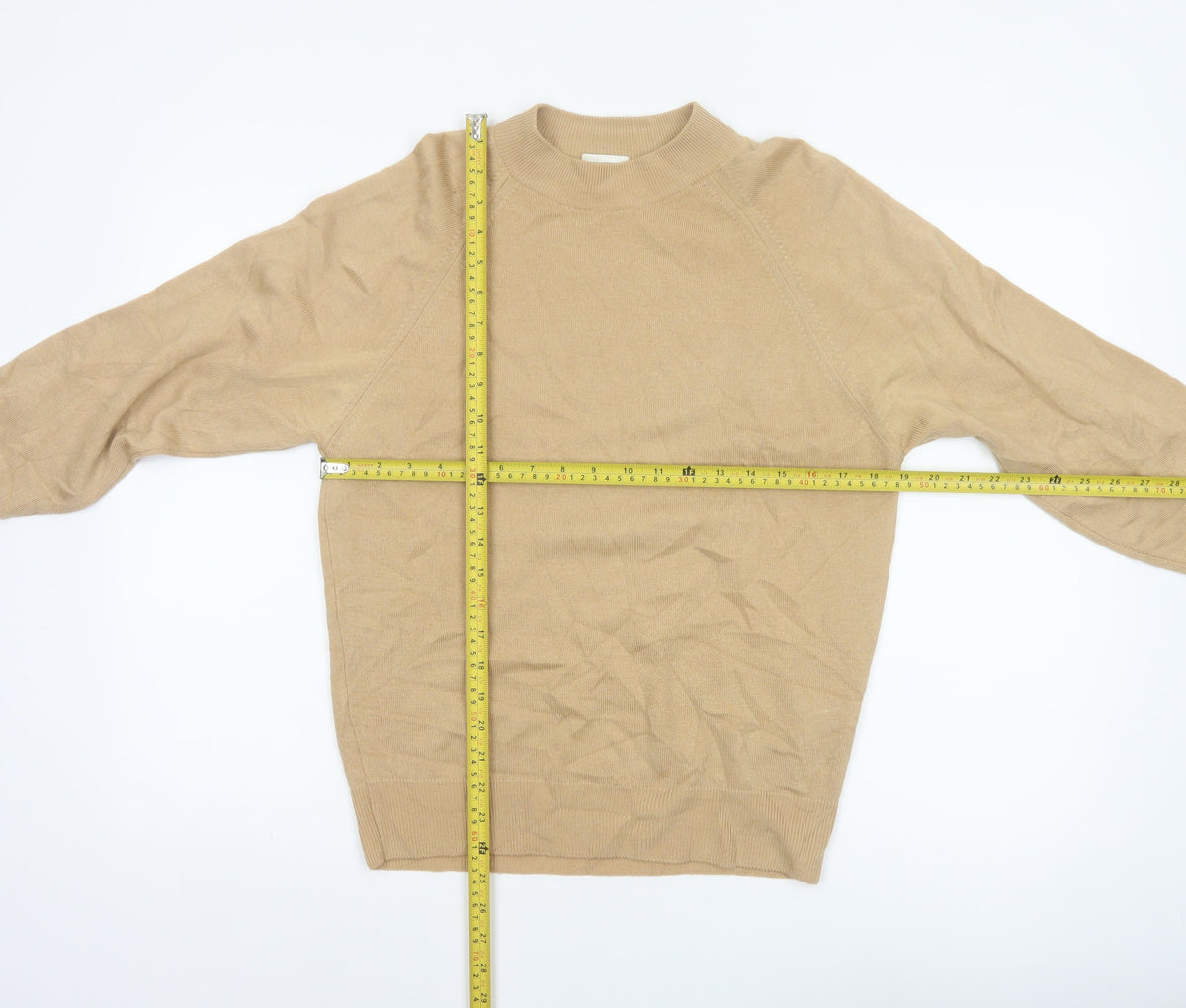First Avenue Classics Women’s Beige Wool Mock Neck Jumper UK 12