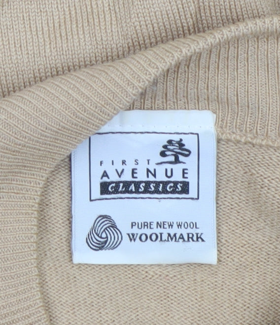First Avenue Classics Women’s Beige Wool Mock Neck Jumper UK 12