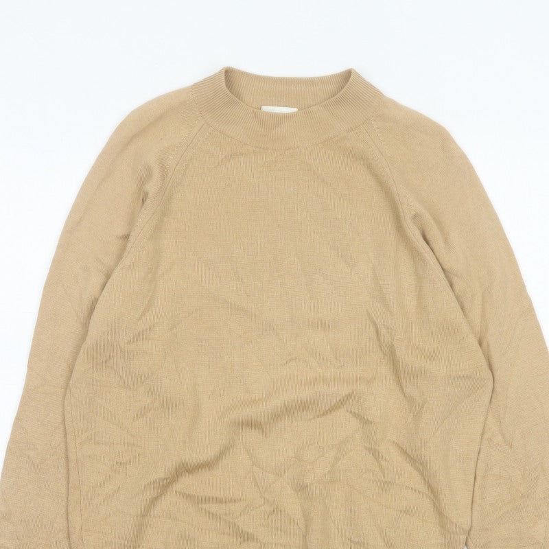 First Avenue Classics Women’s Beige Wool Mock Neck Jumper UK 12