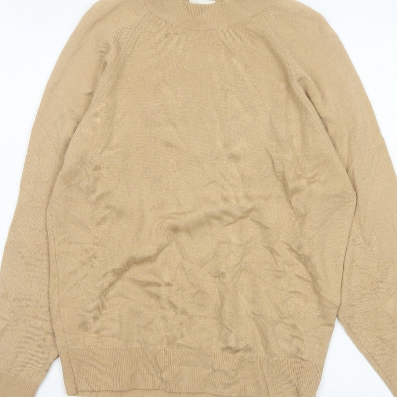 First Avenue Classics Women’s Beige Wool Mock Neck Jumper UK 12