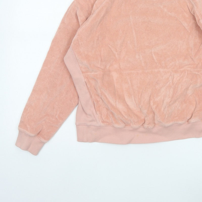YMC Women’s Pink Velour Mock Neck Raglan Sweatshirt Size S