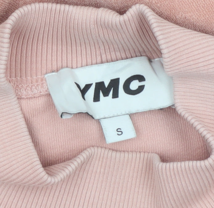 YMC Women’s Pink Velour Mock Neck Raglan Sweatshirt Size S