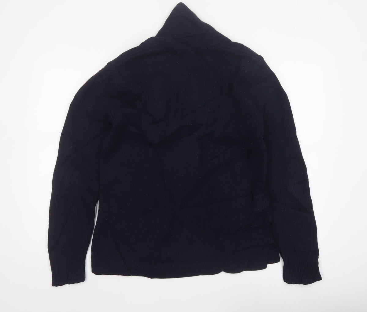 Acne Mens Navy Blue M Wool High Neck Button Henley Jumper