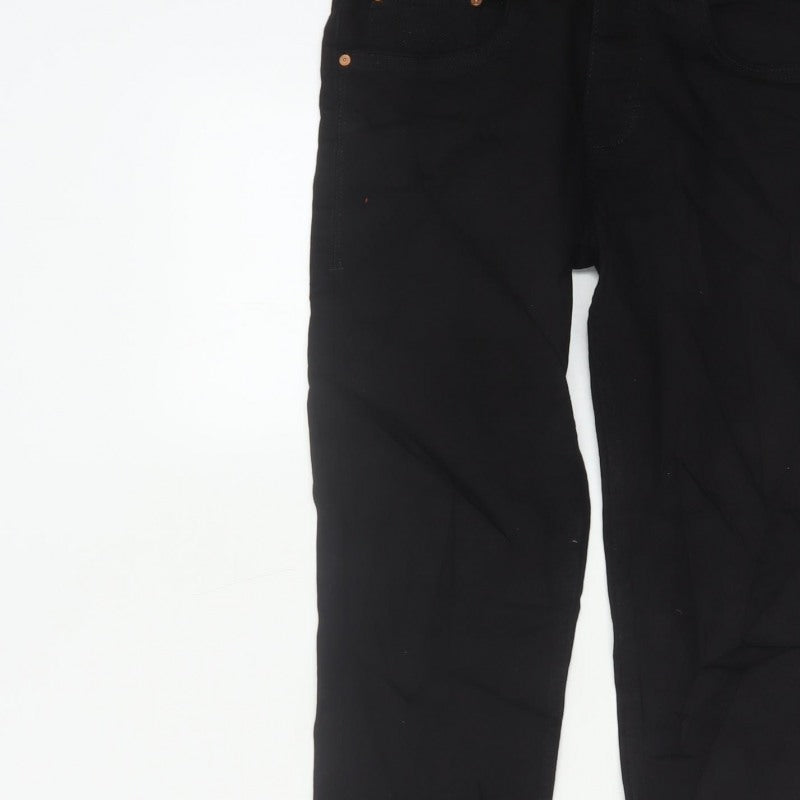 JUNQ Couture Men's Black W30 L32 Slim Fit Denim Jeans 5 Pocket