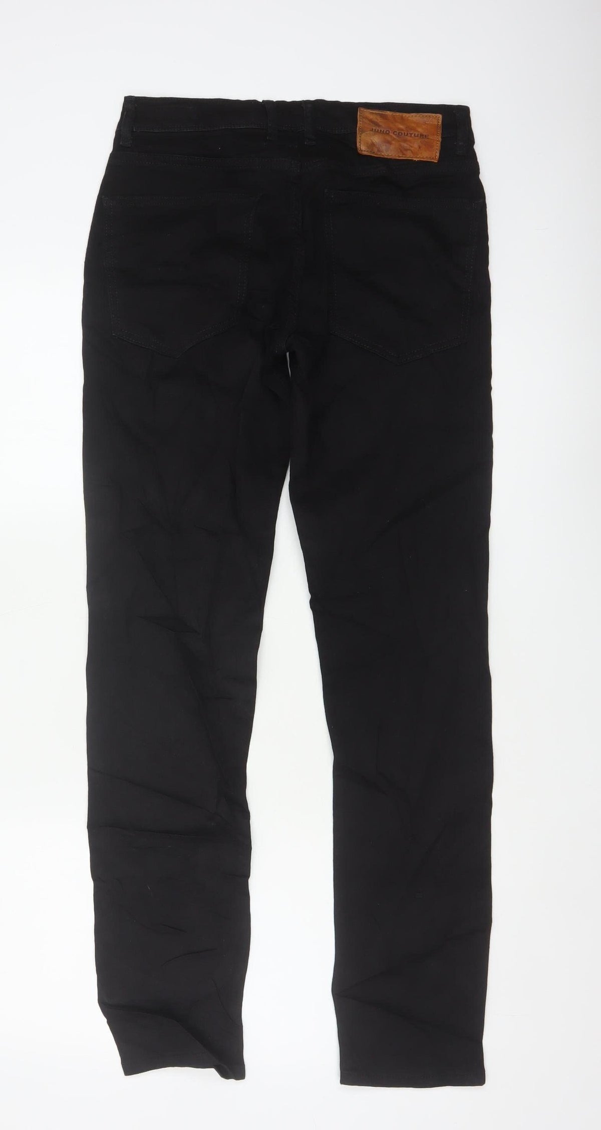 JUNQ Couture Men's Black W30 L32 Slim Fit Denim Jeans 5 Pocket