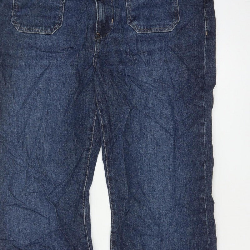 Marks and Spencer Women’s Blue Size 16 Regular Flared Dark Wash Jeans