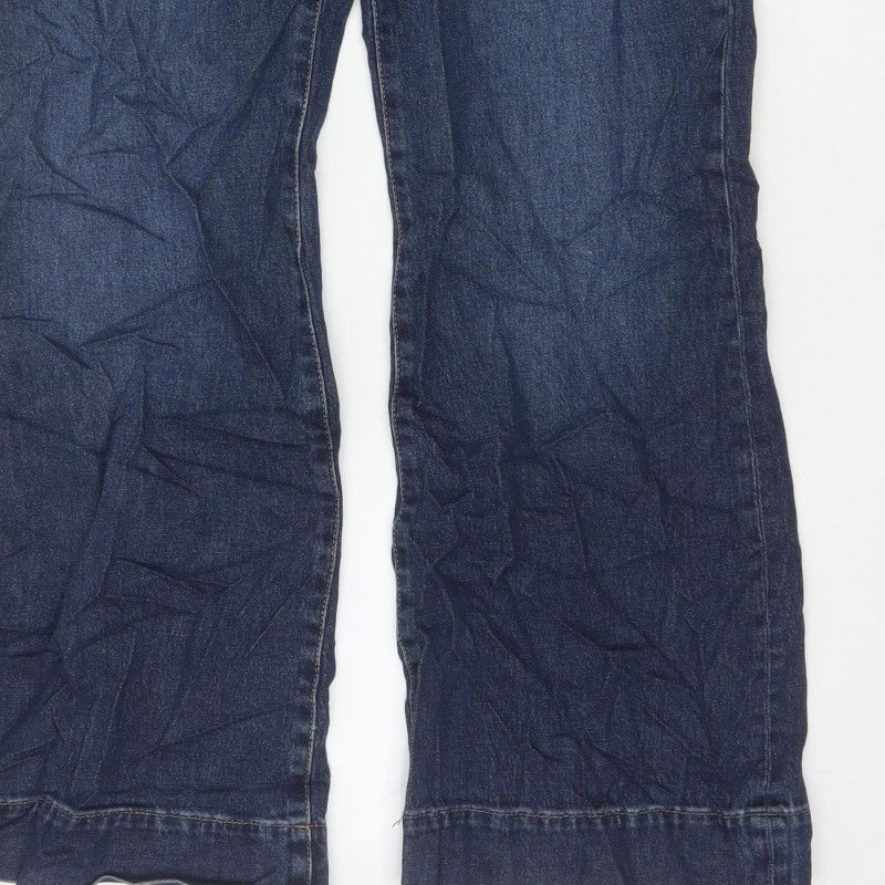 Marks and Spencer Women’s Blue Size 16 Regular Flared Dark Wash Jeans