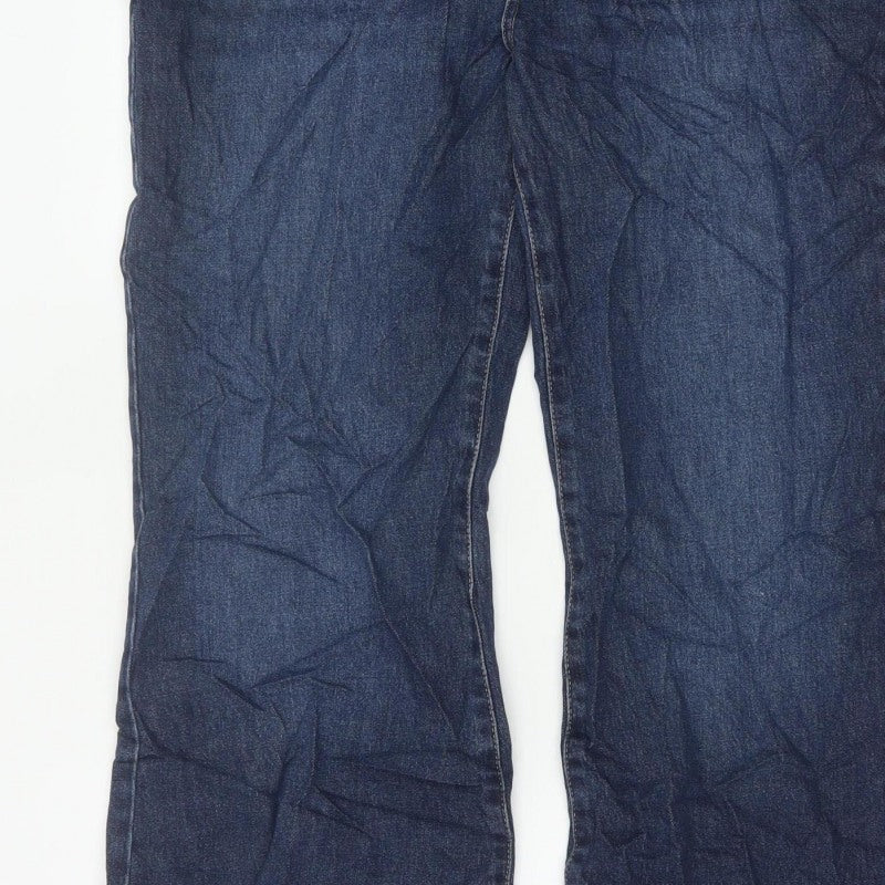 Marks and Spencer Women’s Blue Size 16 Regular Flared Dark Wash Jeans