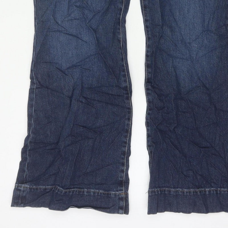 Marks and Spencer Women’s Blue Size 16 Regular Flared Dark Wash Jeans