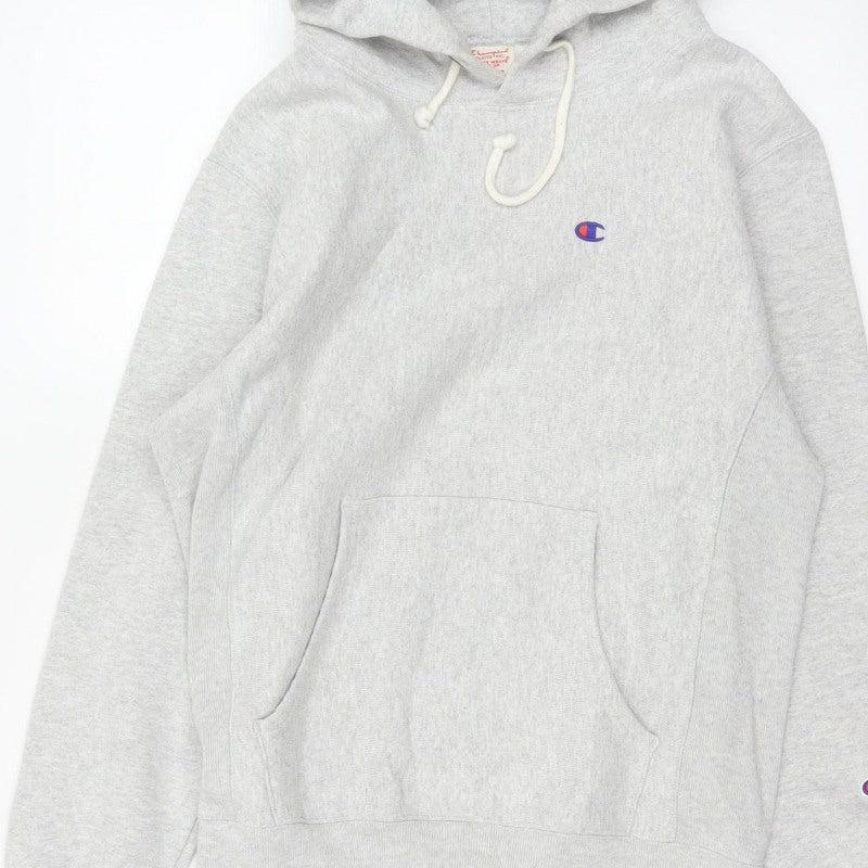 Champion Men’s Grey M Reverse Weave Logo Pullover Hoodie