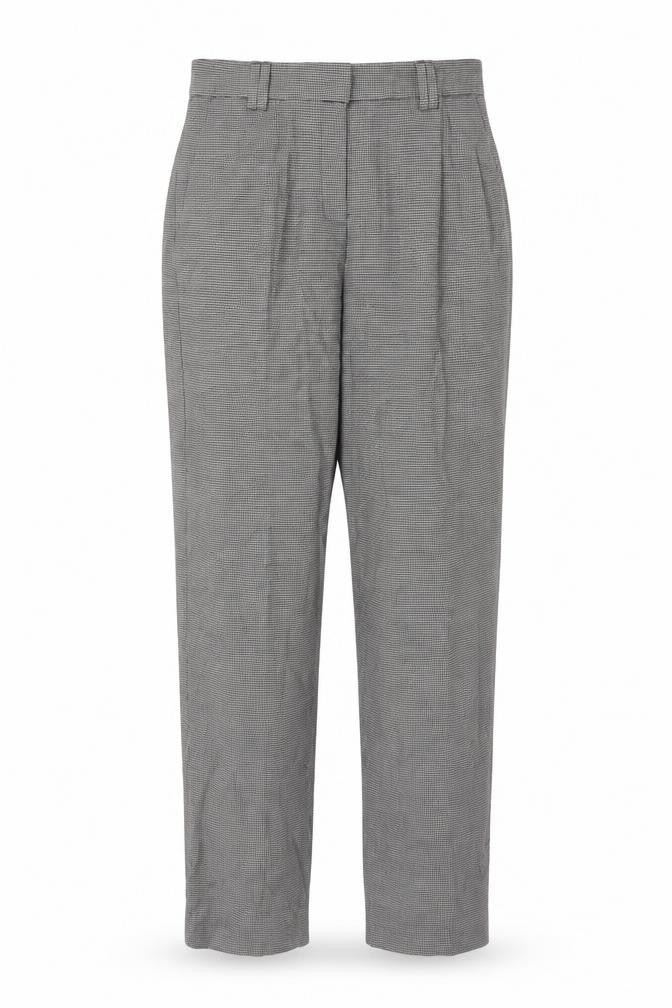 M&S Women’s Grey Check Tapered Trousers UK 8 Regular Workwear