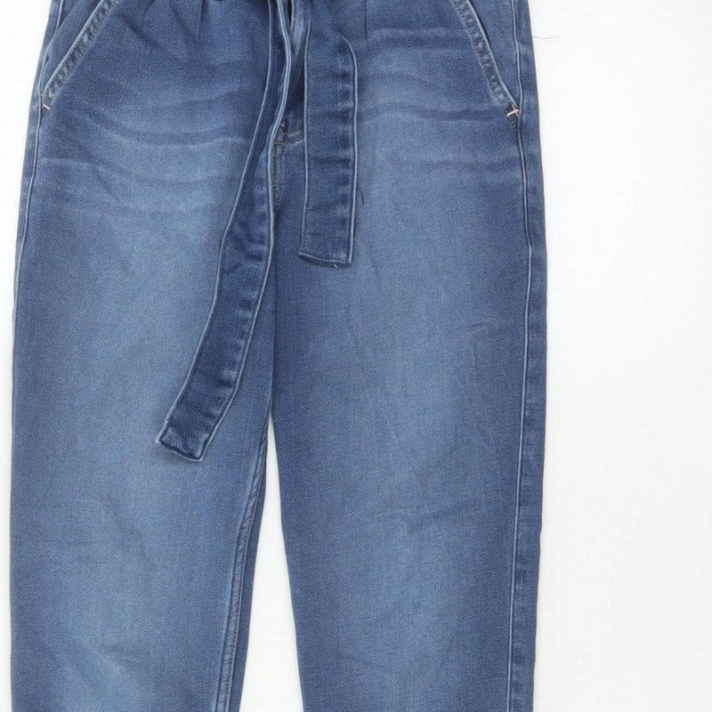 Abercrombie Kids Girls Blue 9-10 Years High-Rise Girlfriend Denim Trousers