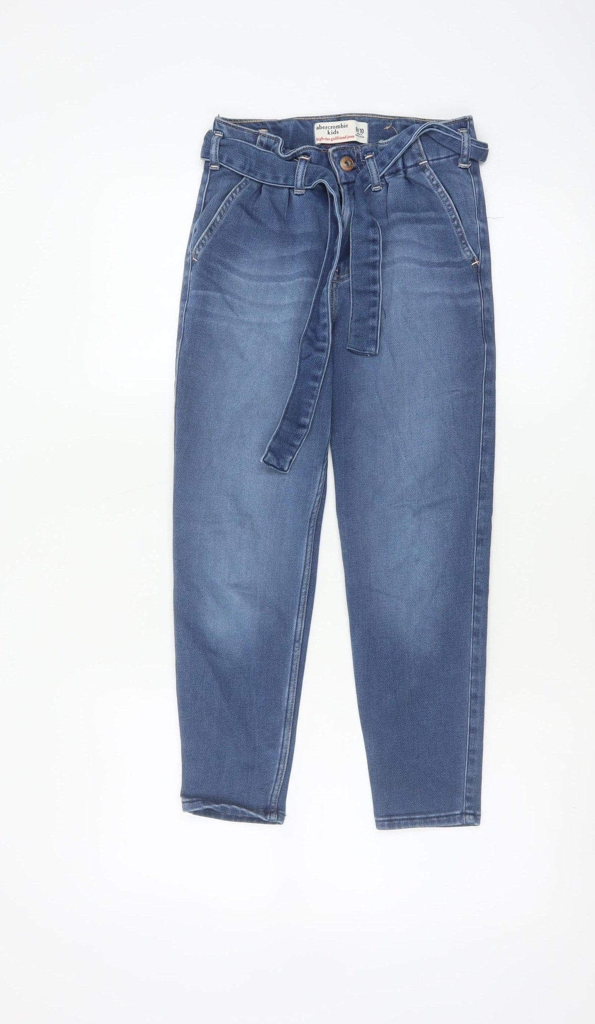 Abercrombie Kids Girls Blue 9-10 Years High-Rise Girlfriend Denim Trousers