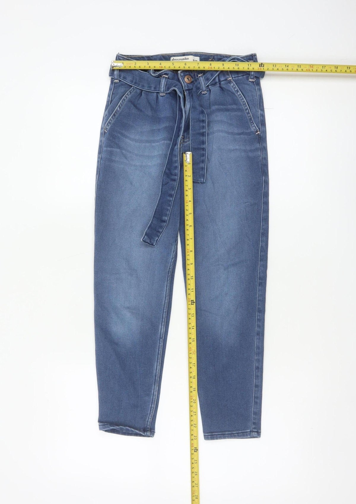 Abercrombie Kids Girls Blue 9-10 Years High-Rise Girlfriend Denim Trousers