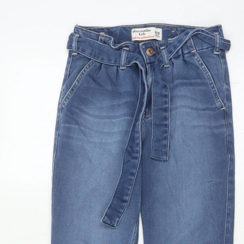 Abercrombie Kids Girls Blue 9-10 Years High-Rise Girlfriend Denim Trousers