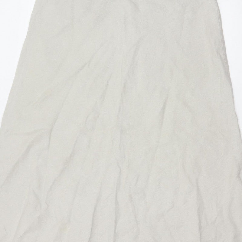 Boden Teens Beige A-Line Long Skirt Size 10 Lined Zip