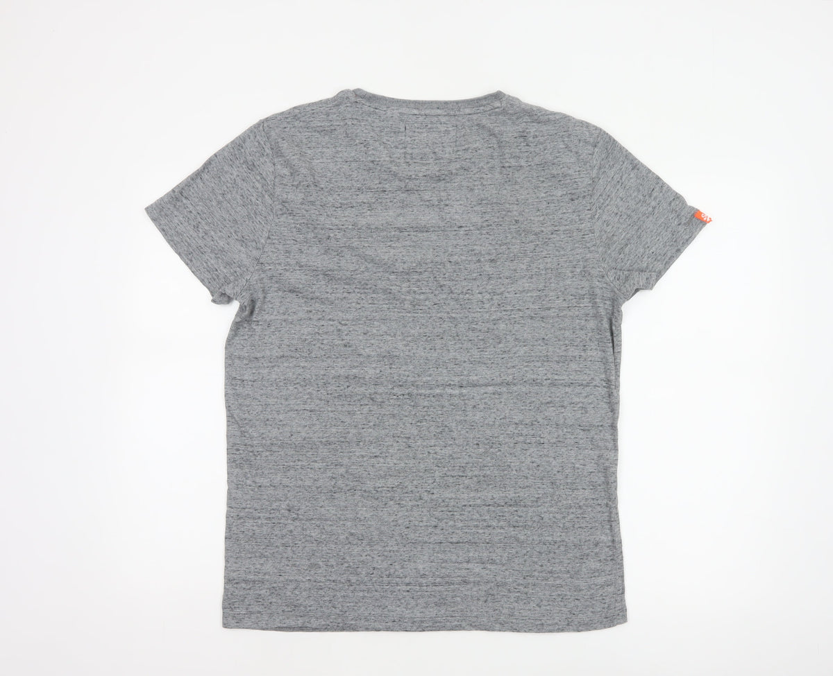 Superdry Men’s Grey L Orange Label Logo Crew Neck T-Shirt