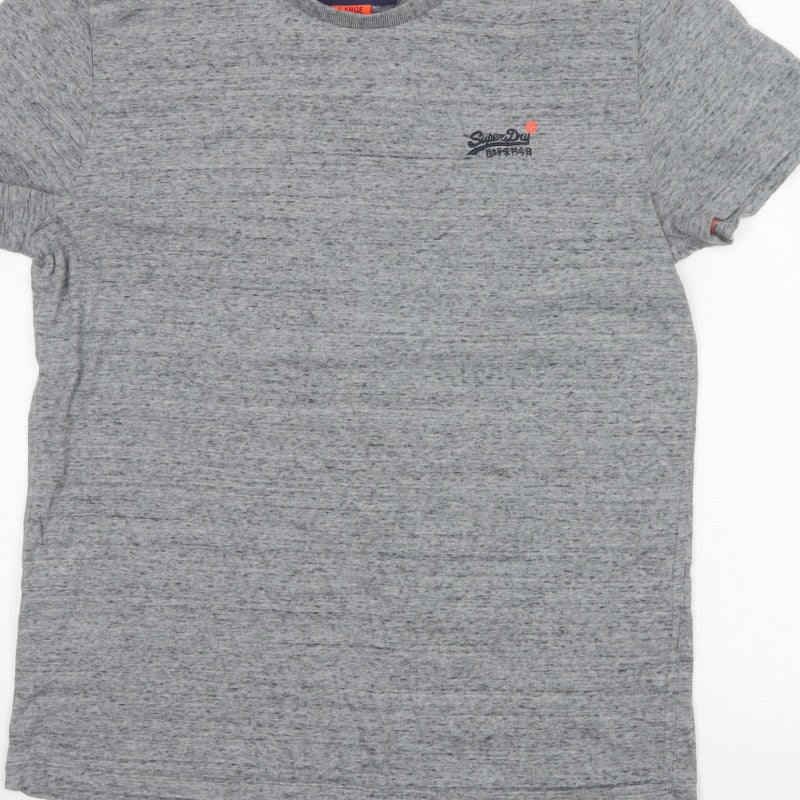Superdry Men’s Grey L Orange Label Logo Crew Neck T-Shirt