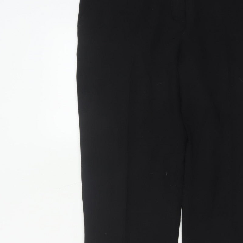 Marks and Spencer Women Black UK 14 Regular Straight Tailored Trousers