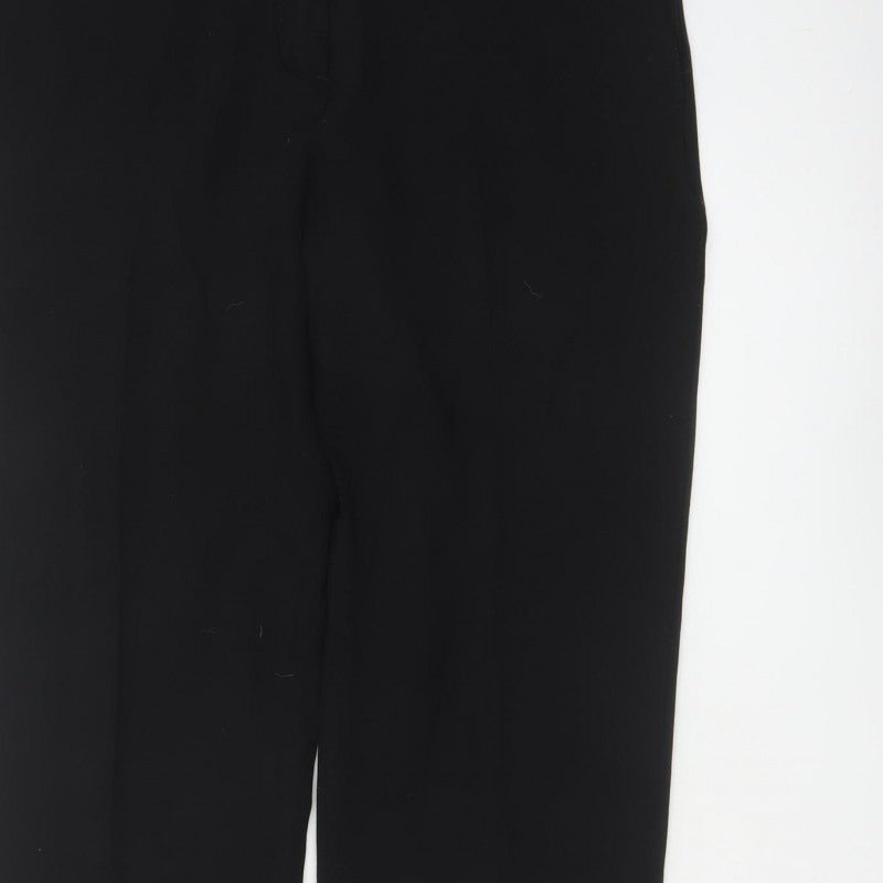 Marks and Spencer Women Black UK 14 Regular Straight Tailored Trousers