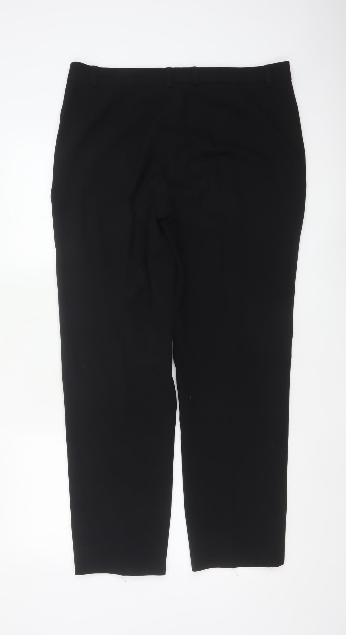 Marks and Spencer Women Black UK 14 Regular Straight Tailored Trousers