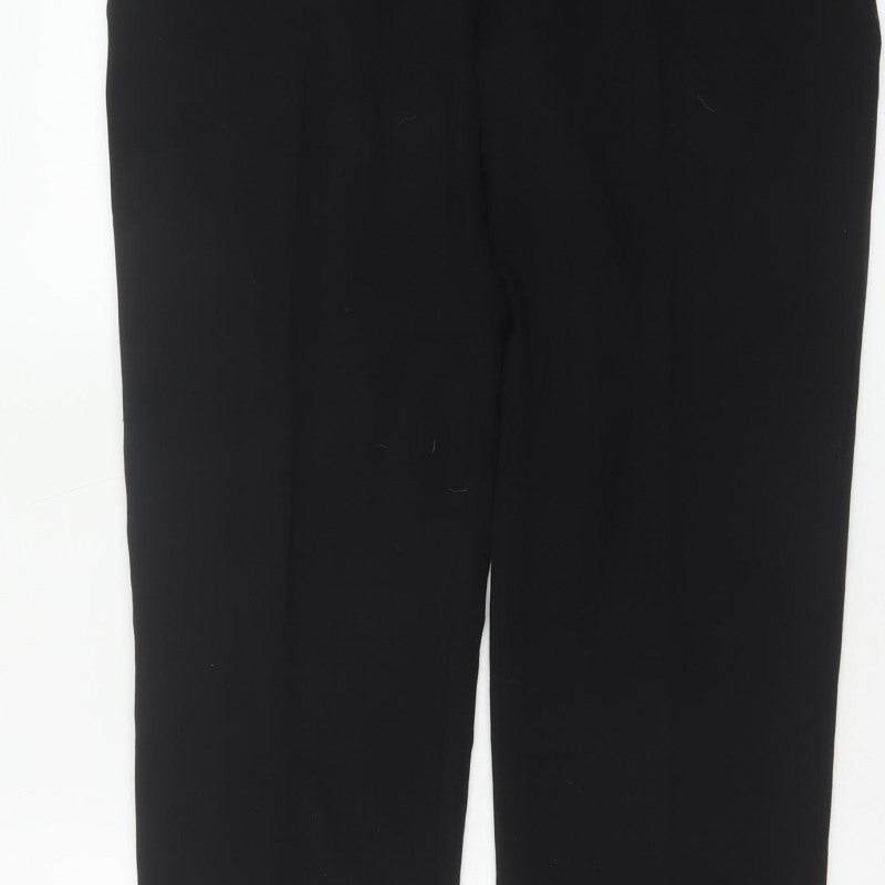 Marks and Spencer Women Black UK 14 Regular Straight Tailored Trousers