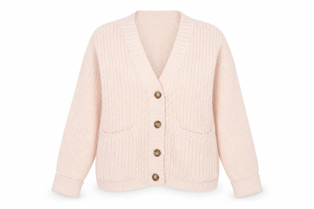 Brave Soul Women’s Pink Size S Chunky Knit V-Neck Cardigan