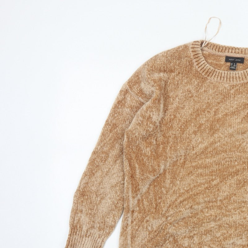 New Look Women's Beige M Knit Crew Neck Long Sleeve Pullover Jumper