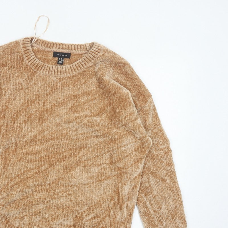 New Look Women's Beige M Knit Crew Neck Long Sleeve Pullover Jumper