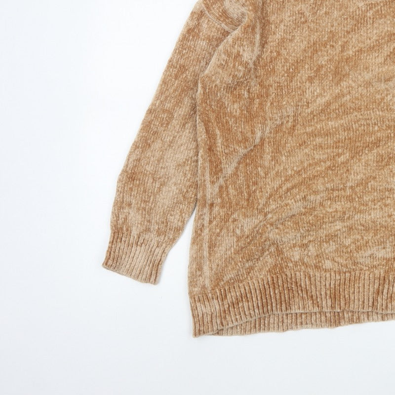 New Look Women's Beige M Knit Crew Neck Long Sleeve Pullover Jumper