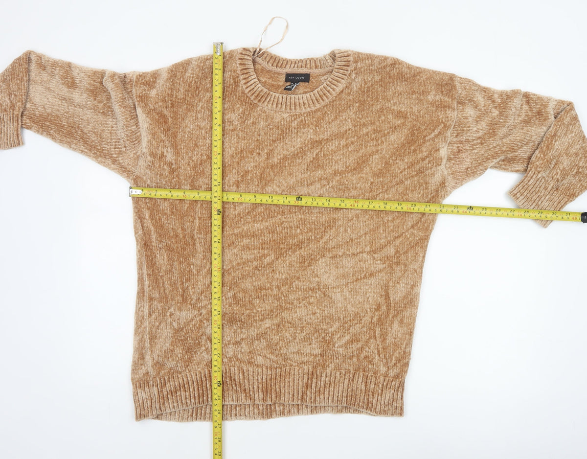 New Look Women's Beige M Knit Crew Neck Long Sleeve Pullover Jumper