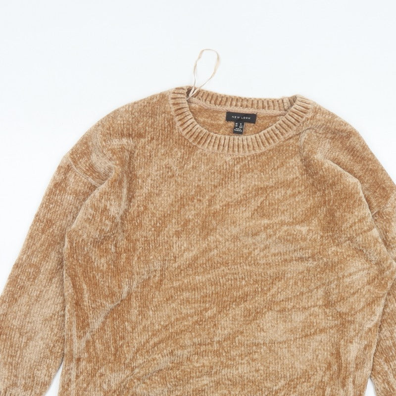 New Look Women's Beige M Knit Crew Neck Long Sleeve Pullover Jumper