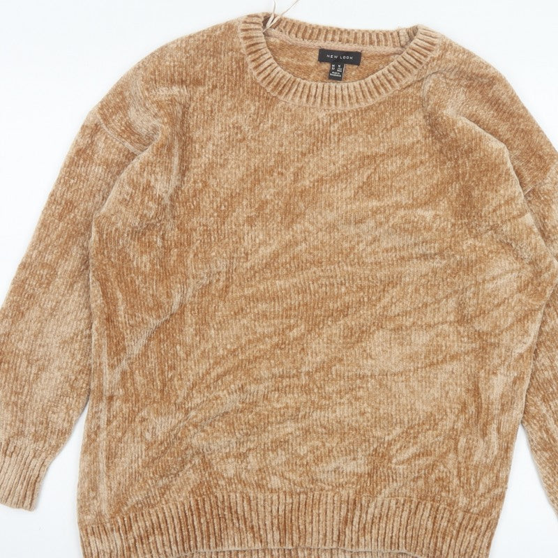 New Look Women's Beige M Knit Crew Neck Long Sleeve Pullover Jumper