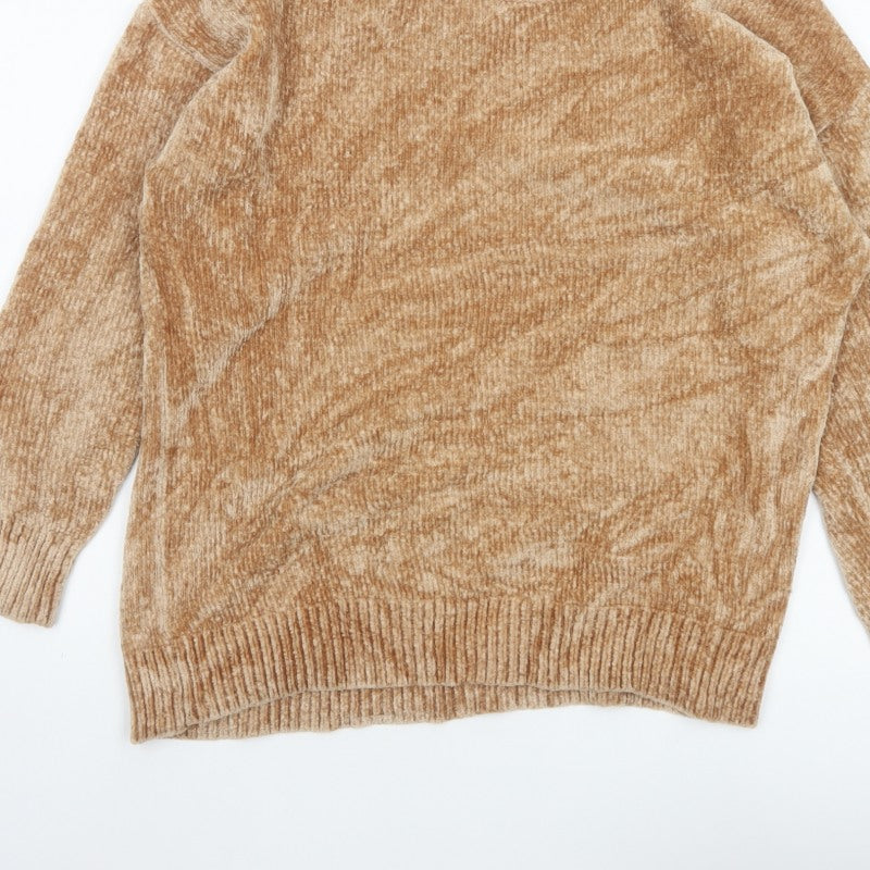 New Look Women's Beige M Knit Crew Neck Long Sleeve Pullover Jumper